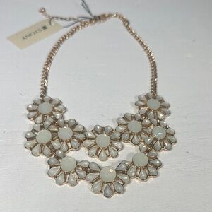 Stony Gold and Cream Floral Necklace